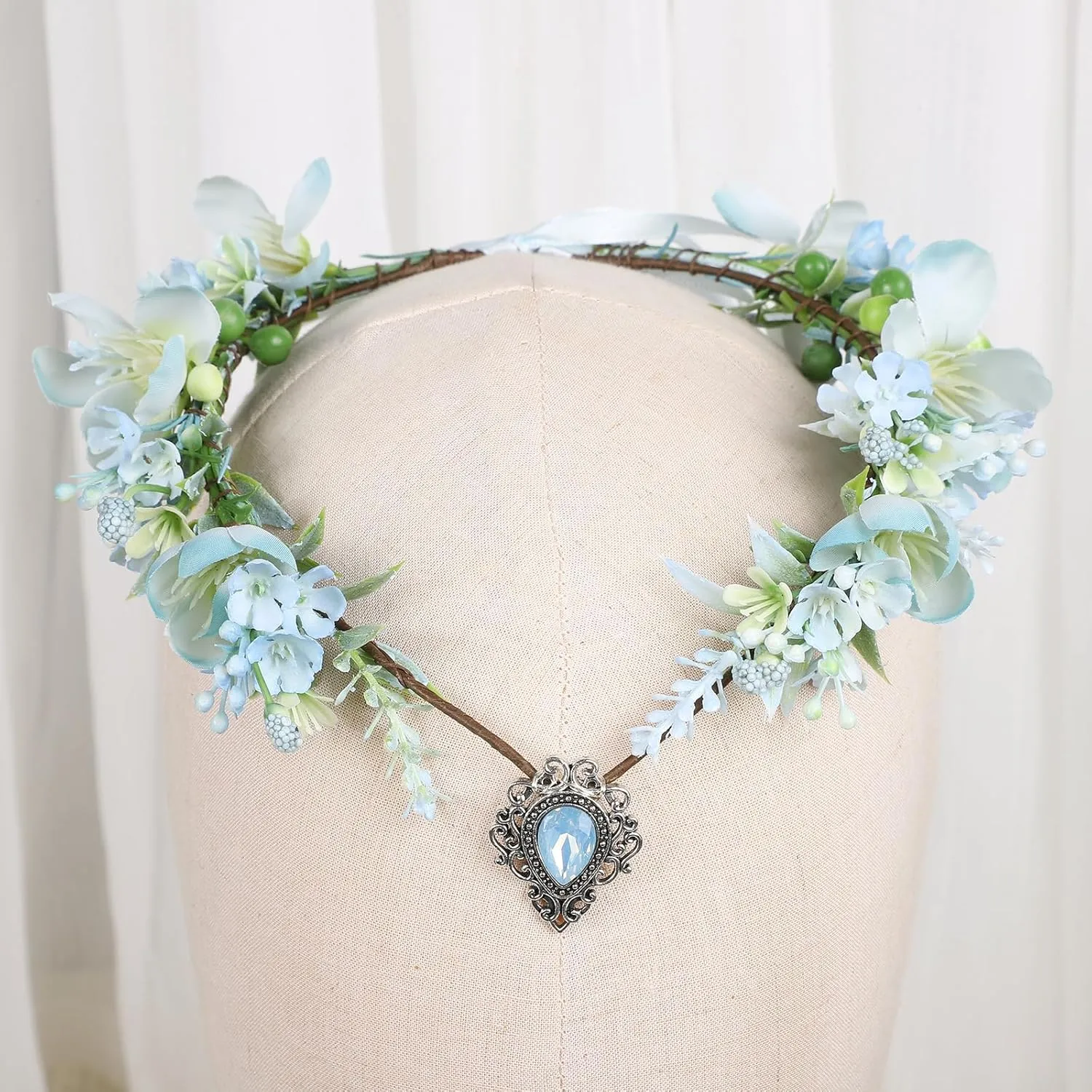 Vivivalue Women Flower Crown Girl Flower Headband Floral Headpiece Halo Wedding Party Photos