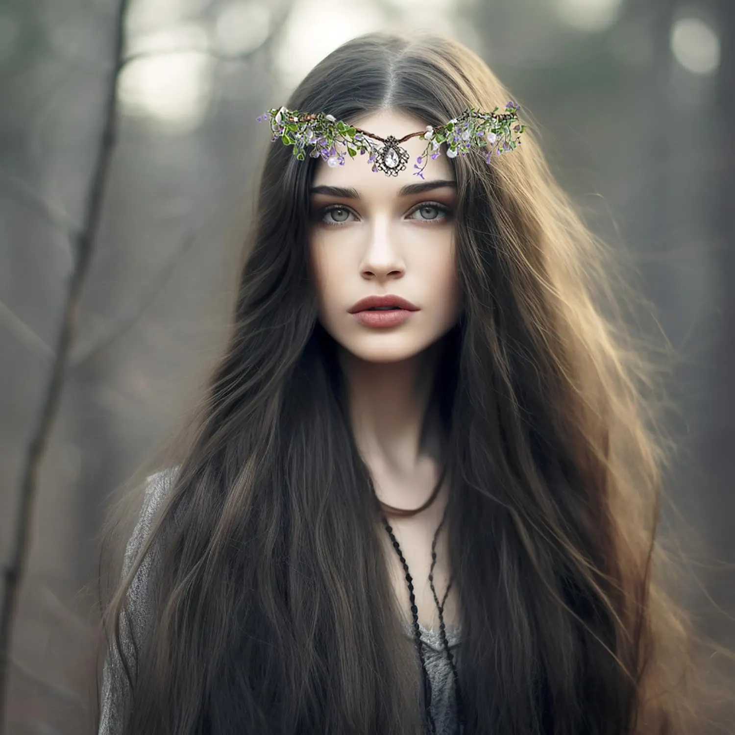 Vivivalue Women Flower Crown Girl Flower Headband Floral Headpiece Halo Wedding Party Photos