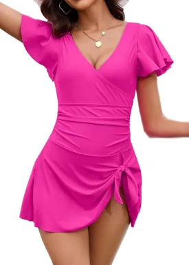 Women's One Piece Swimdress Swimsuits for Women Tummy Control Swim Dresses