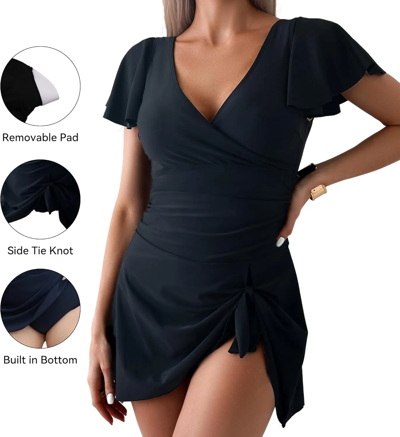 Women's One Piece Swimdress Swimsuits for Women Tummy Control Swim Dresses